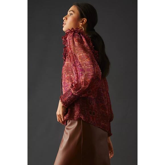 New Anthropologie MISA Raffi Long Sleeve Top $295 X-SMALL Septima Tapestry - Picture 3 of 6